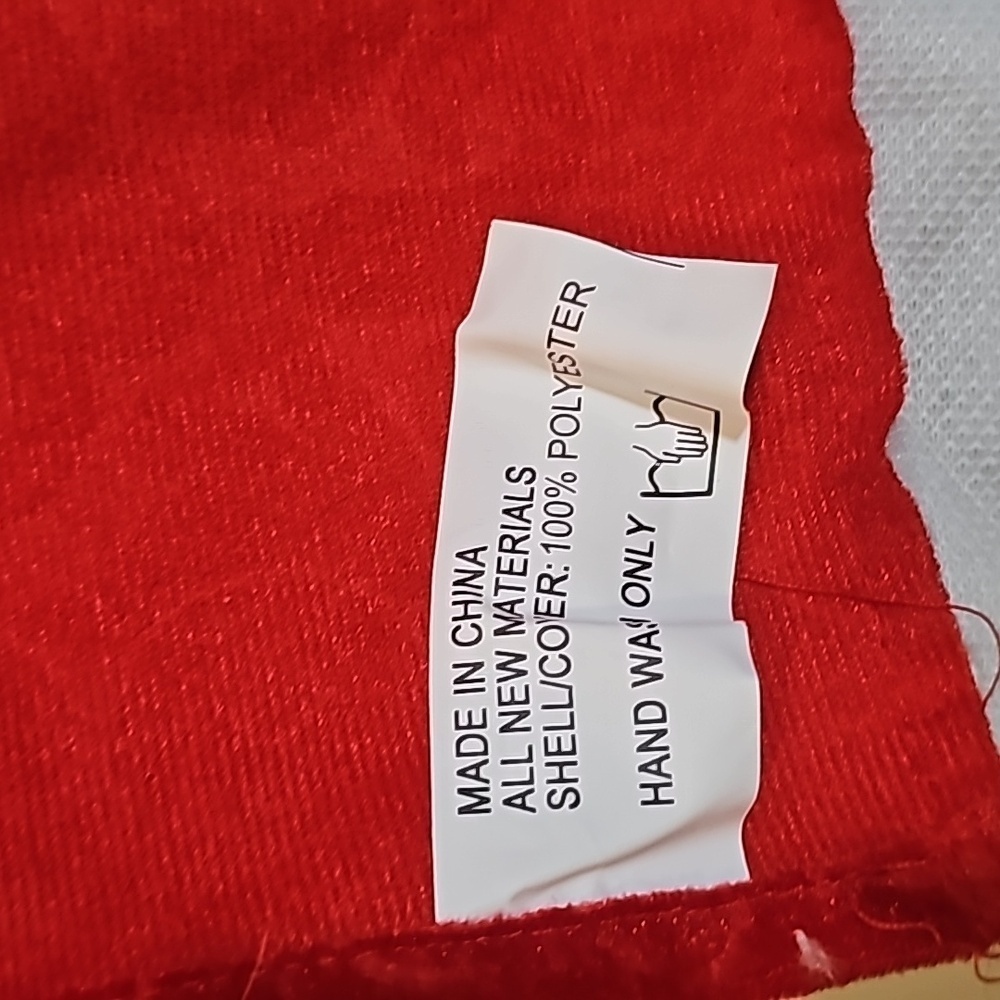 Santa Suit Chef Tie Behind Apron Red Velvety Fabric Holiday Christmas Baking - Picture 3 of 3